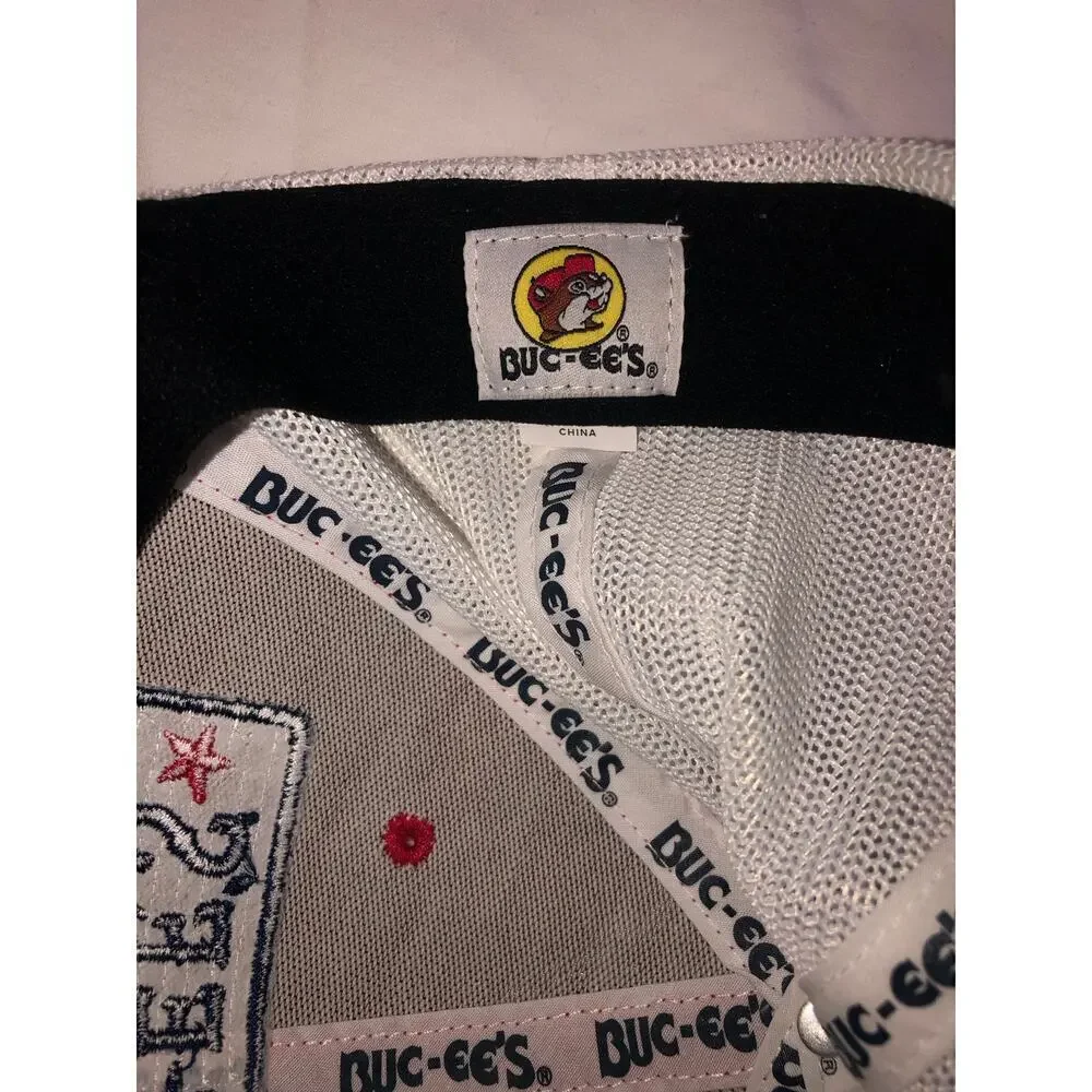Buc-ee's Hat Baseball Cap Trucker White Blue Red Official Mesh Unisex 7